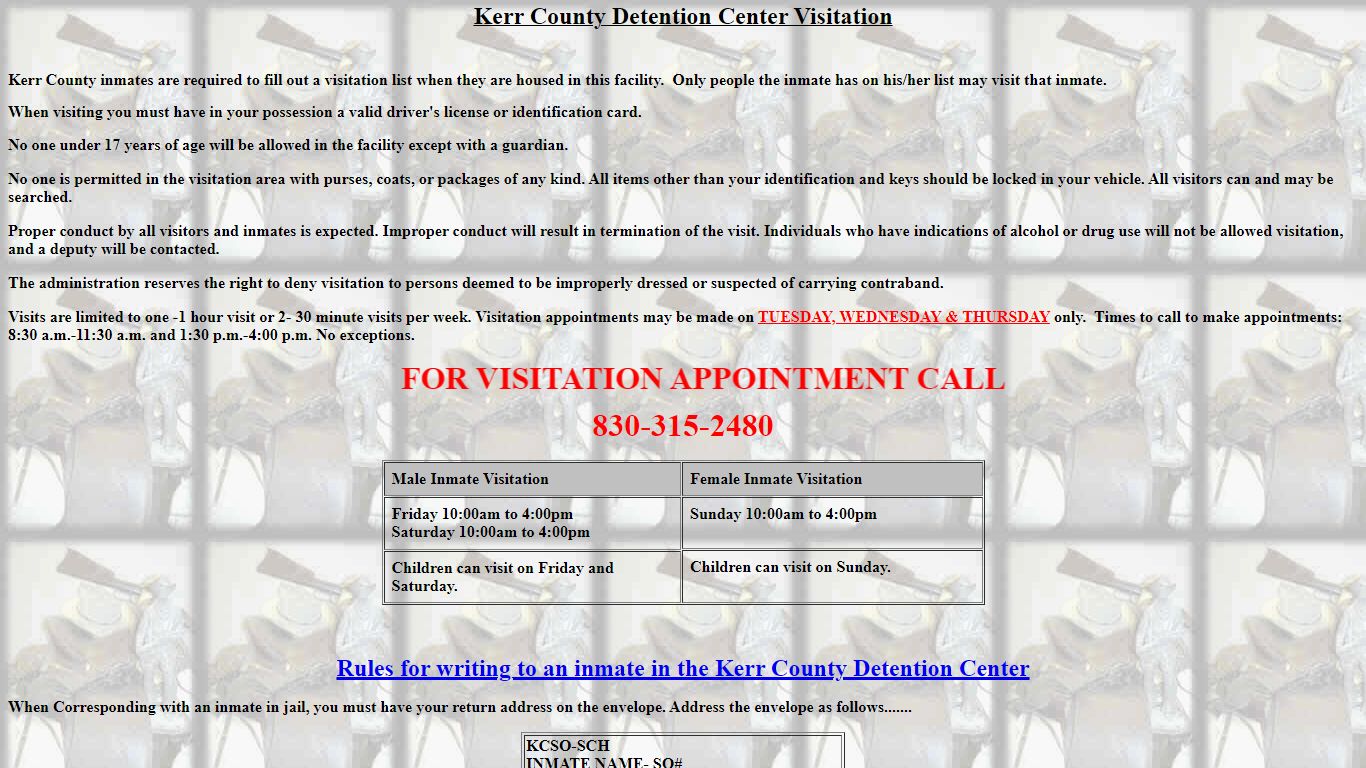 Kerr County Detention Center Visitation