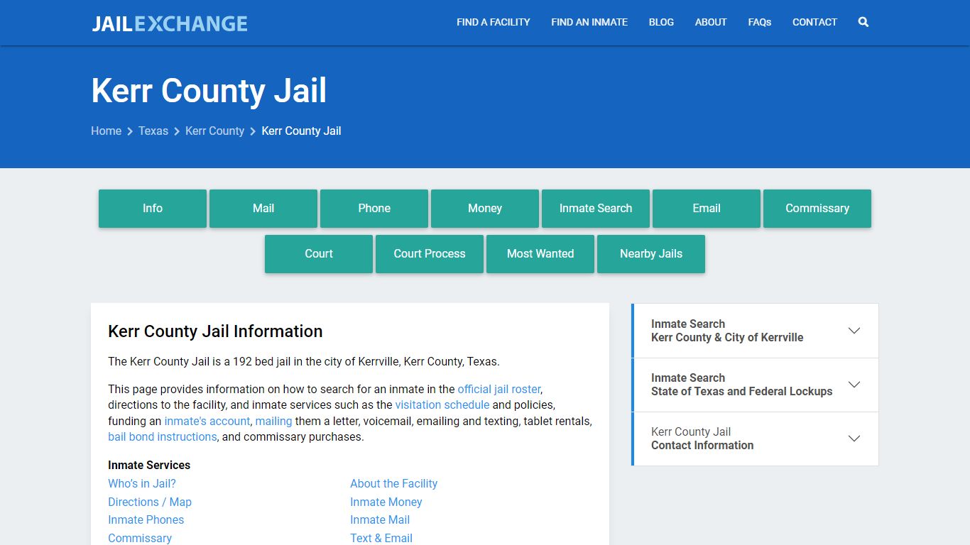 Kerr County Jail, TX Inmate Search, Information - Jail Exchange